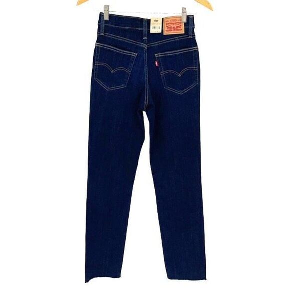 Levi's Womens 724 High Rise Dark Wash Slim Straight Jeans Blue Size 26 NWT‎ - Picture 7 of 15